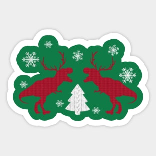 Christmas T Rex Sticker